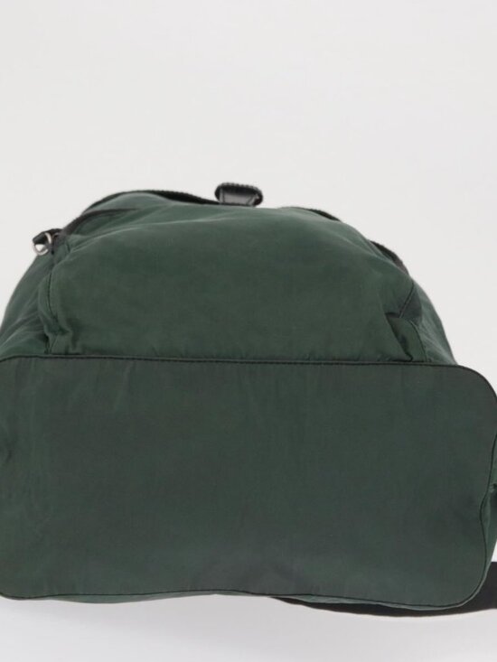 PRADA Backpack Nylon Green Silver Auth 163375